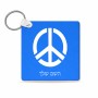 מחזיק מפתחות בצורת ריבוע בעיצוב אישי עם השם שלך בעיצוב סמל השלום גודל המחזיק 5 × 5 ס"מ