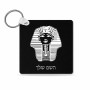 מחזיק מפתחות בצורת ריבוע בעיצוב אישי עם השם שלך בעיצוב פרעה - תות ענח' אמון מצרי גודל המחזיק 5 × 5 ס"מ