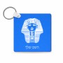 מחזיק מפתחות בצורת ריבוע בעיצוב אישי עם השם שלך בעיצוב פרעה - תות ענח' אמון מצרי גודל המחזיק 5 × 5 ס"מ