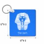 מחזיק מפתחות בצורת ריבוע בעיצוב אישי עם השם שלך בעיצוב פרעה - תות ענח' אמון מצרי גודל המחזיק 5 × 5 ס"מ