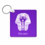מחזיק מפתחות בצורת ריבוע בעיצוב אישי עם השם שלך בעיצוב פרעה - תות ענח' אמון מצרי גודל המחזיק 5 × 5 ס"מ