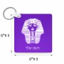 מחזיק מפתחות בצורת ריבוע בעיצוב אישי עם השם שלך בעיצוב פרעה - תות ענח' אמון מצרי גודל המחזיק 5 × 5 ס"מ