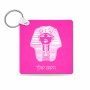 מחזיק מפתחות בצורת ריבוע בעיצוב אישי עם השם שלך בעיצוב פרעה - תות ענח' אמון מצרי גודל המחזיק 5 × 5 ס"מ