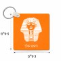 מחזיק מפתחות בצורת ריבוע בעיצוב אישי עם השם שלך בעיצוב פרעה - תות ענח' אמון מצרי גודל המחזיק 5 × 5 ס"מ