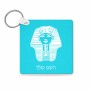 מחזיק מפתחות בצורת ריבוע בעיצוב אישי עם השם שלך בעיצוב פרעה - תות ענח' אמון מצרי גודל המחזיק 5 × 5 ס"מ