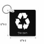 מחזיק מפתחות בצורת ריבוע בעיצוב אישי עם השם שלך בעיצוב למחזר גודל המחזיק 5 × 5 ס"מ