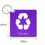 מחזיק מפתחות בצורת ריבוע בעיצוב אישי עם השם שלך בעיצוב למחזר גודל המחזיק 5 × 5 ס"מ