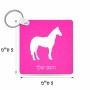 מחזיק מפתחות בצורת ריבוע בעיצוב אישי עם השם שלך בעיצוב סוס גודל המחזיק 5 × 5 ס"מ