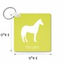 מחזיק מפתחות בצורת ריבוע בעיצוב אישי עם השם שלך בעיצוב סוס גודל המחזיק 5 × 5 ס"מ