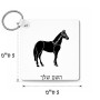 מחזיק מפתחות בצורת ריבוע בעיצוב אישי עם השם שלך בעיצוב סוס גודל המחזיק 5 × 5 ס"מ