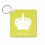 מחזיק מפתחות בצורת ריבוע בעיצוב אישי עם השם שלך בעיצוב כתר מלכותי גודל המחזיק 5 × 5 ס"מ