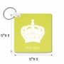 מחזיק מפתחות בצורת ריבוע בעיצוב אישי עם השם שלך בעיצוב כתר מלכותי גודל המחזיק 5 × 5 ס"מ