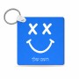 מחזיק מפתחות בצורת ריבוע בעיצוב אישי עם השם שלך בעיצוב סמיילי גודל המחזיק 5 × 5 ס"מ