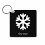 מחזיק מפתחות בצורת ריבוע בעיצוב אישי עם השם שלך בעיצוב שלג גודל המחזיק 5 × 5 ס"מ