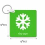מחזיק מפתחות בצורת ריבוע בעיצוב אישי עם השם שלך בעיצוב שלג גודל המחזיק 5 × 5 ס"מ