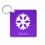 מחזיק מפתחות בצורת ריבוע בעיצוב אישי עם השם שלך בעיצוב שלג גודל המחזיק 5 × 5 ס"מ
