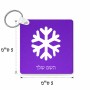 מחזיק מפתחות בצורת ריבוע בעיצוב אישי עם השם שלך בעיצוב שלג גודל המחזיק 5 × 5 ס"מ