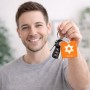 מחזיק מפתחות בצורת ריבוע בעיצוב אישי עם השם שלך בעיצוב מגן דוד - מגן דוד - ישראל גודל המחזיק 5 × 5 ס"מ