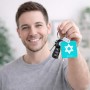 מחזיק מפתחות בצורת ריבוע בעיצוב אישי עם השם שלך בעיצוב מגן דוד - מגן דוד - ישראל גודל המחזיק 5 × 5 ס"מ