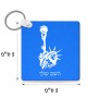 מחזיק מפתחות בצורת ריבוע בעיצוב אישי עם השם שלך בעיצוב פסל החירות גודל המחזיק 5 × 5 ס"מ