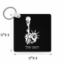 מחזיק מפתחות בצורת ריבוע בעיצוב אישי עם השם שלך בעיצוב פסל החירות גודל המחזיק 5 × 5 ס"מ