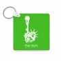 מחזיק מפתחות בצורת ריבוע בעיצוב אישי עם השם שלך בעיצוב פסל החירות גודל המחזיק 5 × 5 ס"מ