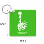 מחזיק מפתחות בצורת ריבוע בעיצוב אישי עם השם שלך בעיצוב פסל החירות גודל המחזיק 5 × 5 ס"מ