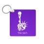 מחזיק מפתחות בצורת ריבוע בעיצוב אישי עם השם שלך בעיצוב פסל החירות גודל המחזיק 5 × 5 ס"מ