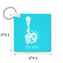 מחזיק מפתחות בצורת ריבוע בעיצוב אישי עם השם שלך בעיצוב פסל החירות גודל המחזיק 5 × 5 ס"מ