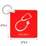 מחזיק מפתחות בצורת ריבוע בעיצוב אישי עם השם שלך בעיצוב סטטוסקופ רופא גודל המחזיק 5 × 5 ס"מ