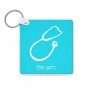 מחזיק מפתחות בצורת ריבוע בעיצוב אישי עם השם שלך בעיצוב סטטוסקופ רופא גודל המחזיק 5 × 5 ס"מ