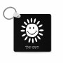 מחזיק מפתחות בצורת ריבוע בעיצוב אישי עם השם שלך בעיצוב שמש גודל המחזיק 5 × 5 ס"מ