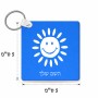 מחזיק מפתחות בצורת ריבוע בעיצוב אישי עם השם שלך בעיצוב שמש גודל המחזיק 5 × 5 ס"מ