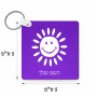 מחזיק מפתחות בצורת ריבוע בעיצוב אישי עם השם שלך בעיצוב שמש גודל המחזיק 5 × 5 ס"מ