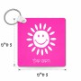 מחזיק מפתחות בצורת ריבוע בעיצוב אישי עם השם שלך בעיצוב שמש גודל המחזיק 5 × 5 ס"מ