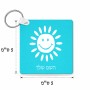 מחזיק מפתחות בצורת ריבוע בעיצוב אישי עם השם שלך בעיצוב שמש גודל המחזיק 5 × 5 ס"מ