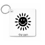 מחזיק מפתחות בצורת ריבוע בעיצוב אישי עם השם שלך בעיצוב שמש גודל המחזיק 5 × 5 ס"מ