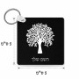 מחזיק מפתחות בצורת ריבוע בעיצוב אישי עם השם שלך בעיצוב עץ גודל המחזיק 5 × 5 ס"מ