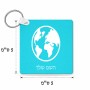 מחזיק מפתחות בצורת ריבוע בעיצוב אישי עם השם שלך בעיצוב עולם גודל המחזיק 5 × 5 ס"מ