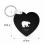 מחזיק מפתחות בצורת לב בעיצוב אישי עם השם שלך בעיצוב דוב גודל המחזיק 5 × 5 ס"מ
