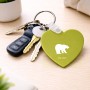 מחזיק מפתחות בצורת לב בעיצוב אישי עם השם שלך בעיצוב דוב גודל המחזיק 5 × 5 ס"מ