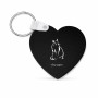 מחזיק מפתחות בצורת לב בעיצוב אישי עם השם שלך בעיצוב חתול גודל המחזיק 5 × 5 ס"מ