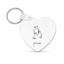 מחזיק מפתחות בצורת לב בעיצוב אישי עם השם שלך בעיצוב חתול גודל המחזיק 5 × 5 ס"מ