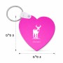 מחזיק מפתחות בצורת לב בעיצוב אישי עם השם שלך בעיצוב צבי גודל המחזיק 5 × 5 ס"מ