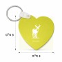 מחזיק מפתחות בצורת לב בעיצוב אישי עם השם שלך בעיצוב צבי גודל המחזיק 5 × 5 ס"מ