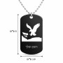 שרשרת דיסקיט מאלומיניום בעיצוב אישי עם השם שלך בעיצוב נשר אמריקאי גודל הדיסקיט 2.9 × 5 ס"מ
