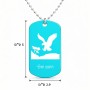 שרשרת דיסקיט מאלומיניום בעיצוב אישי עם השם שלך בעיצוב נשר אמריקאי גודל הדיסקיט 2.9 × 5 ס"מ