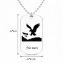שרשרת דיסקיט מאלומיניום בעיצוב אישי עם השם שלך בעיצוב נשר אמריקאי גודל הדיסקיט 2.9 × 5 ס"מ