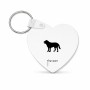 מחזיק מפתחות בצורת לב בעיצוב אישי עם השם שלך בעיצוב כלב גודל המחזיק 5 × 5 ס"מ