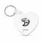מחזיק מפתחות בצורת לב בעיצוב אישי עם השם שלך בעיצוב ראש נשר גודל המחזיק 5 × 5 ס"מ